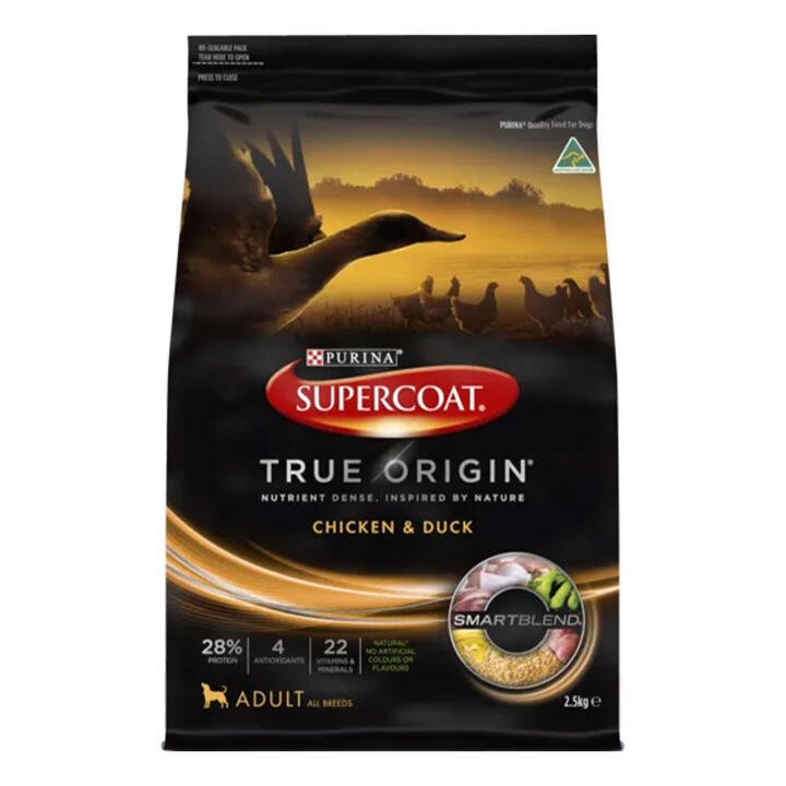 Supercoat True Origin Chicken & Duck Adult All Breeds Dry Dog Food  2.5 Kg