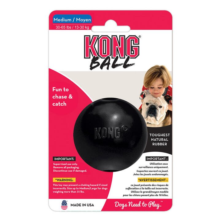 Kong Ball Rubber Toy For Dogs - Extreme Black 1 X Medium/Large