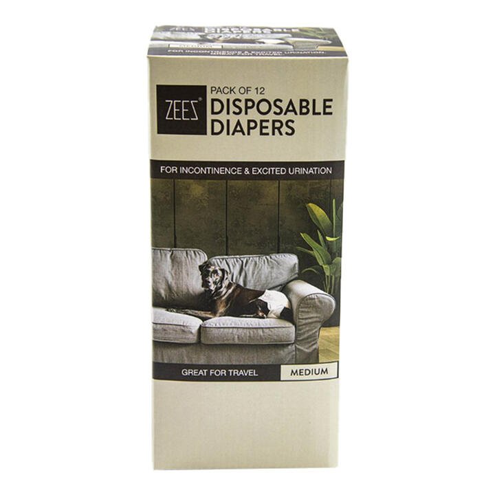 Zeez Disposable Diapers For Dogs Medium 12 Pack