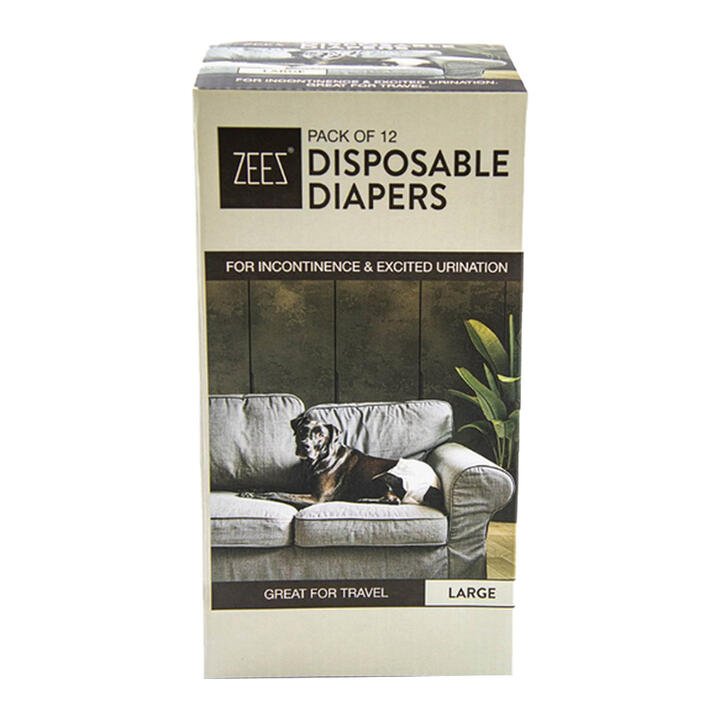 Zeez Disposable Diapers For Dogs Large 12 Pack