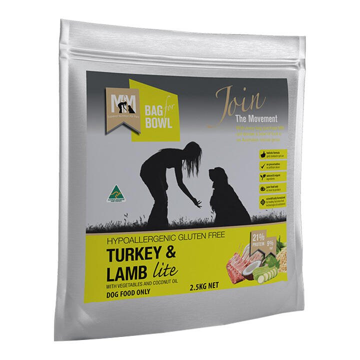 Meals For Mutts (Mfm) Turkey & Lamb Lite With Vegetables And Coconut Oil Dry Dog Food  2.5 Kg