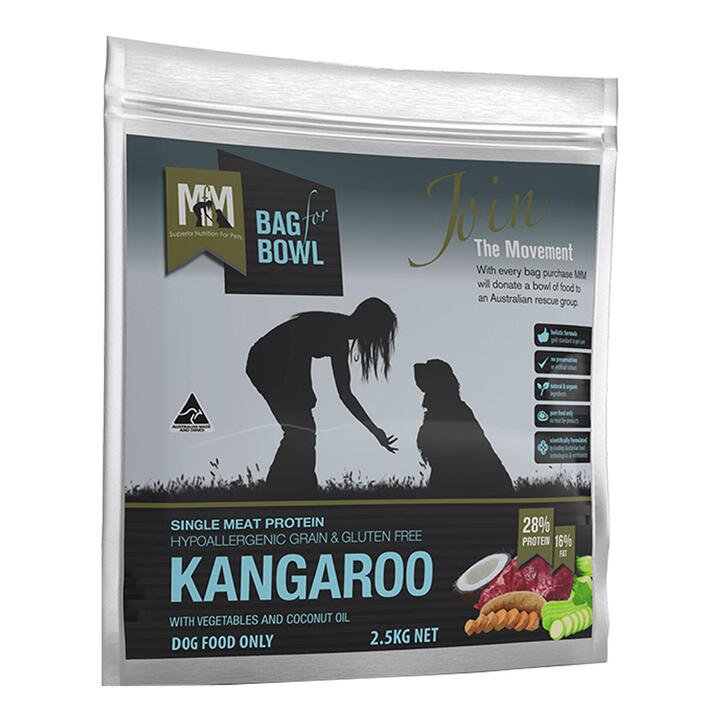 Meals For Mutts (Mfm) Single Meat Protein Kangaroo With Vegetables And Coconut Oil Dry Dog Food  2.5 Kg