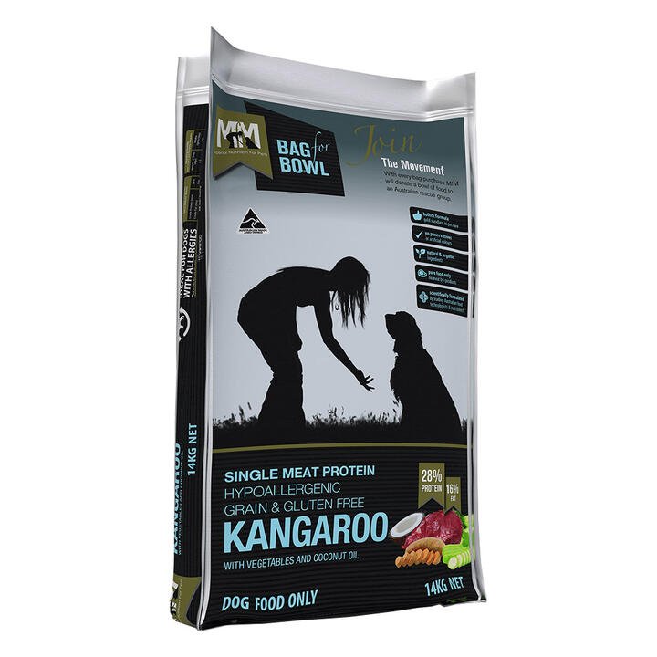 Meals For Mutts (Mfm) Single Meat Protein Kangaroo With Vegetables And Coconut Oil Dry Dog Food  14 Kg