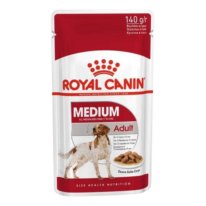 Royal Canin Medium Adult In Sauce Pouches Wet Dog Food 140 Gms 10 Pack