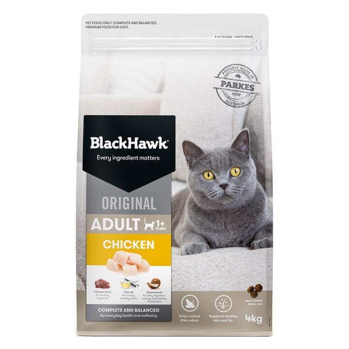 Black Hawk Original Adult 1+ Chicken Dry Cat Food  4 Kg