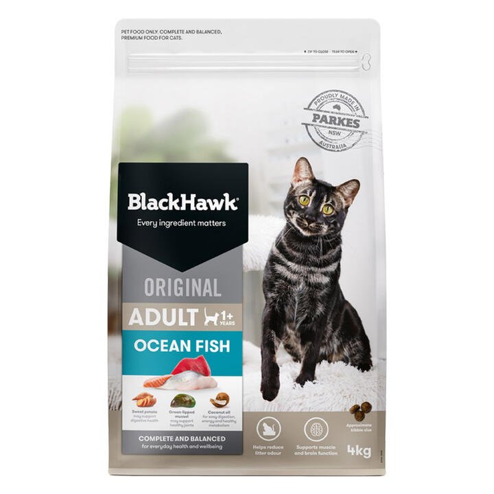 Black Hawk Original Adult 1+ Ocean Fish Dry Cat Food  4 Kg