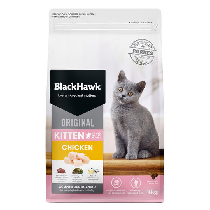Black Hawk Original Kitten Chicken Dry Cat Food  4 Kg