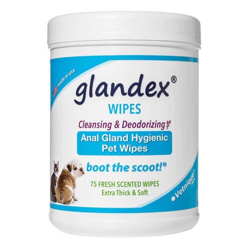 Glandex Anal Gland Hygienic Pet Wipes  75 Pack