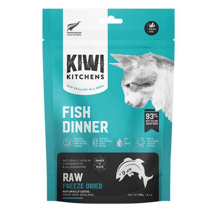 Kiwi Kitchens Raw Freeze Dried Fish Dinner Dry Cat Food  110 Gm