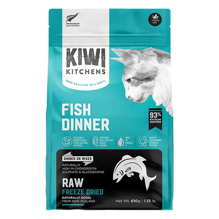 Kiwi Kitchens Raw Freeze Dried Fish Dinner Dry Cat Food  610 Gm