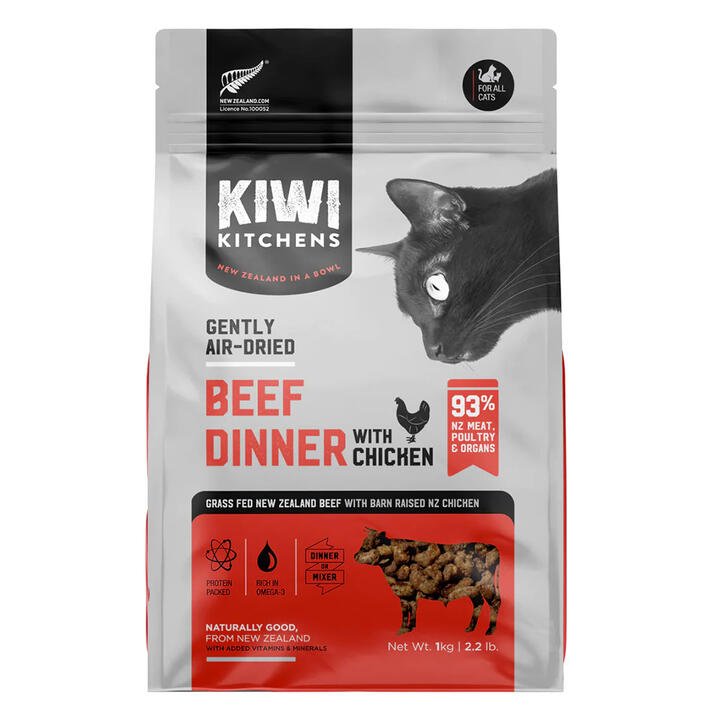 Kiwi Kitchens Gently Air Dried Beef Dinner With Chicken Dry Cat Food  1 Kg