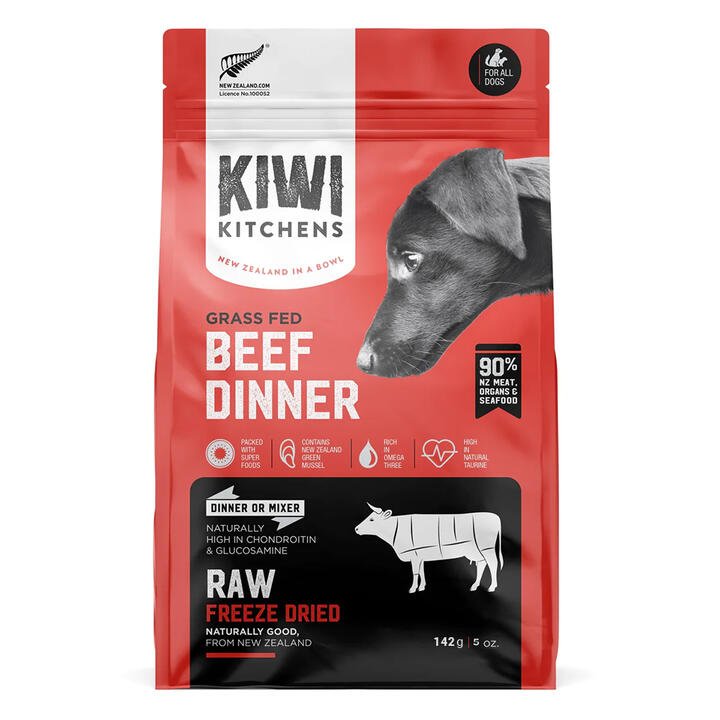 Kiwi Kitchens Freeze-Dried Dog Food Beef Dinner  142 Gm