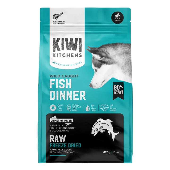 Kiwi Kitchens Freeze-Dried Dog Food Fish Dinner  425 Gm
