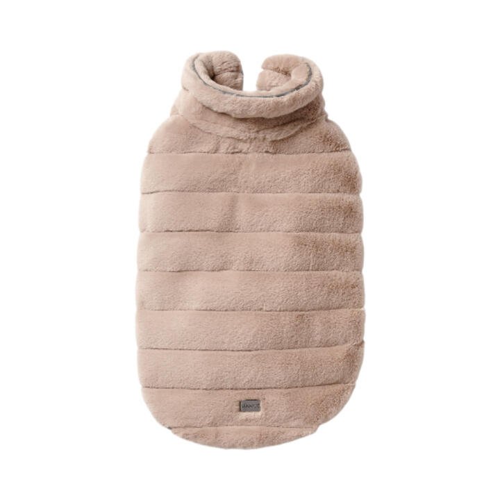 Snooza Wear Cut Fur Fabric Dog Coat Taupe 1 X Large
