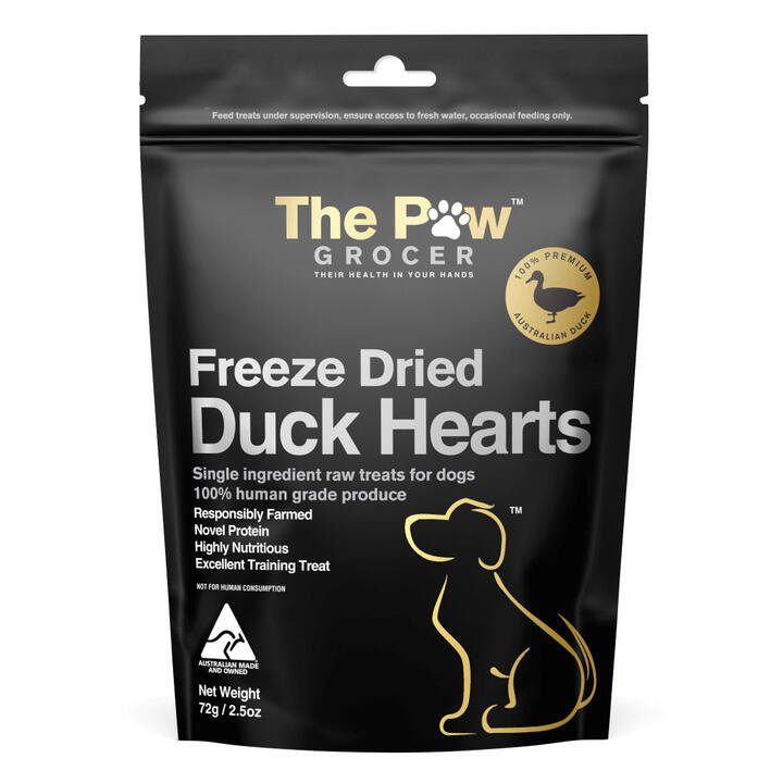 The Paw Grocer Freeze Dried Duck Hearts For Dogs  72 Gm