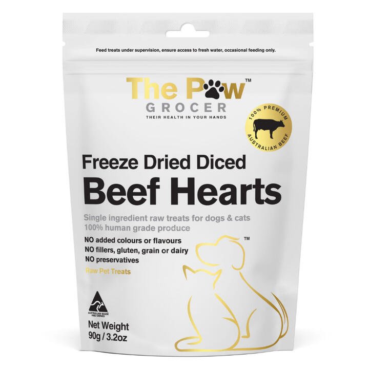 The Paw Grocer Freeze Dried Diced Beef Hearts  90 Gm