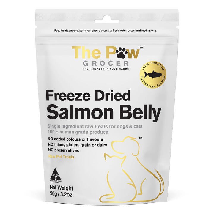 The Paw Grocer Freeze Dried Salmon Belly Dog And Cat Treats  90 Gm