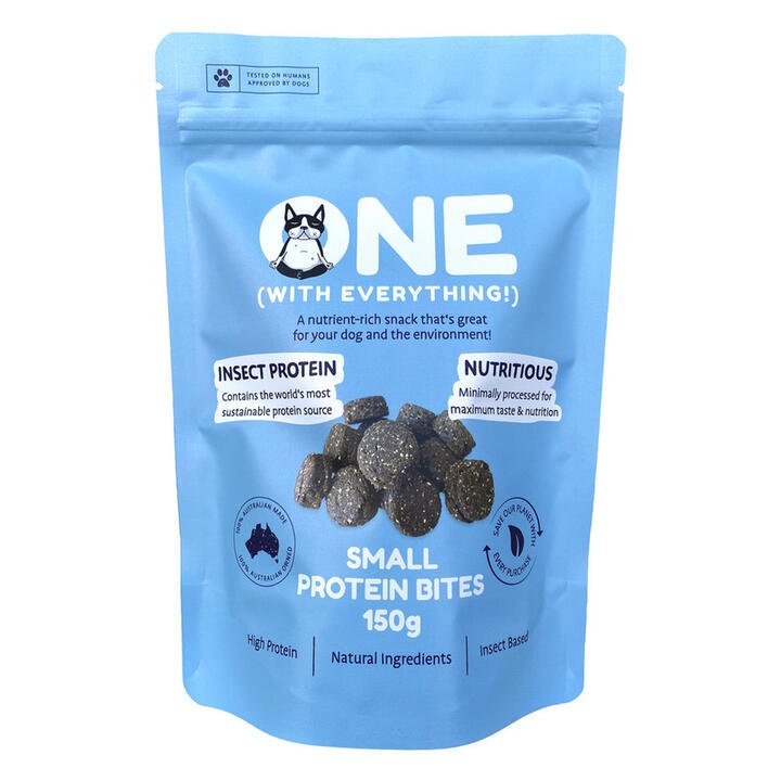 One (With Everything!) Small Insect Protein Bite Treats For Dogs  150 Gm