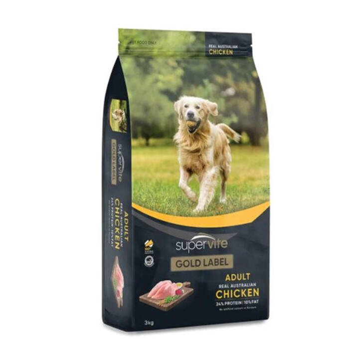 Supervite Gold Label Adult Real Australian Chicken Dry Dog Food  3 Kg