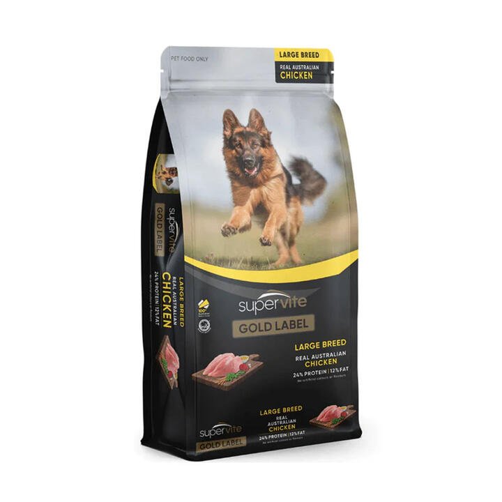 Supervite Gold Label Large Breed Real Australian Chicken Dry Dog Food  7.5 Kg