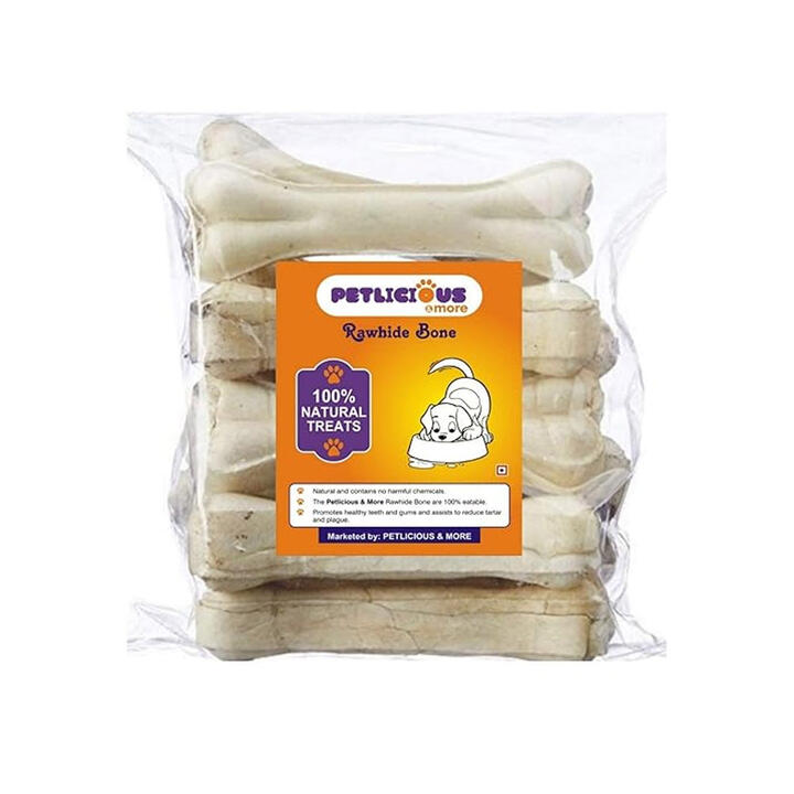 Rawhide Pressed Bones  8.5 Inch - 5 Pack