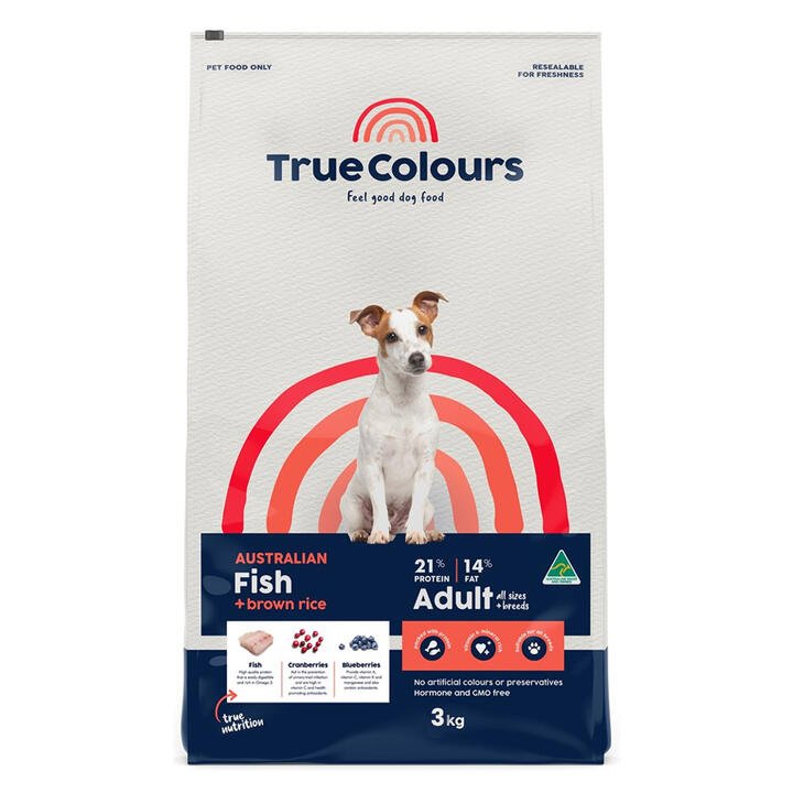 True Colours Fish And Brown Rice Adult Dry Dog Food  3 Kg