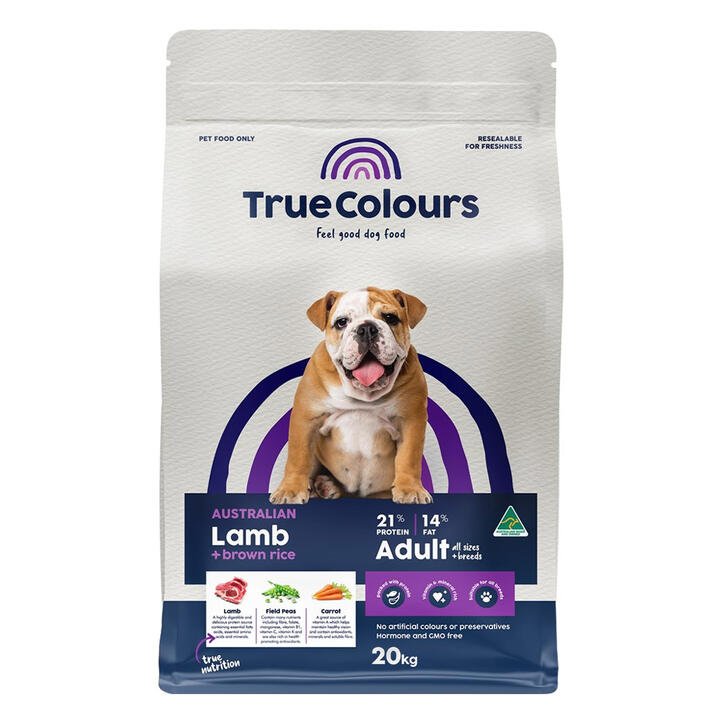True Colours Lamb And Brown Rice Adult Dry Dog Food  20 Kg