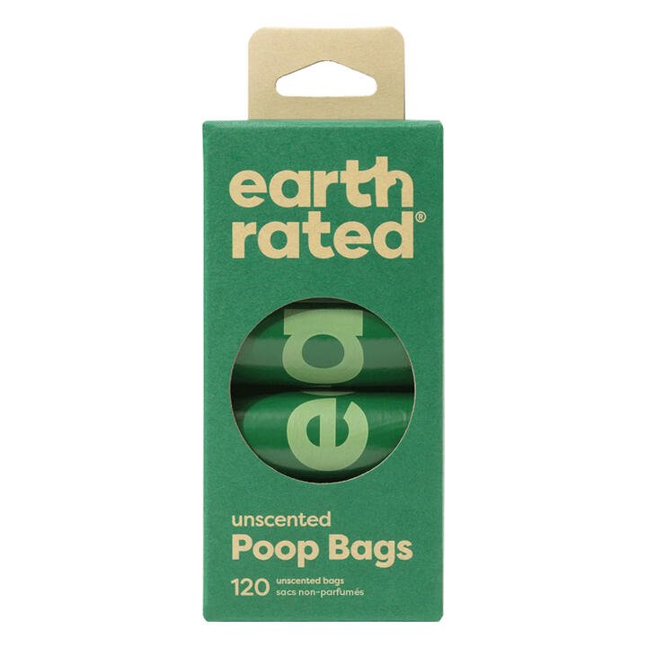 Earth Rated Dog Poop Bags Refill Rolls - Unscented 120 Bags