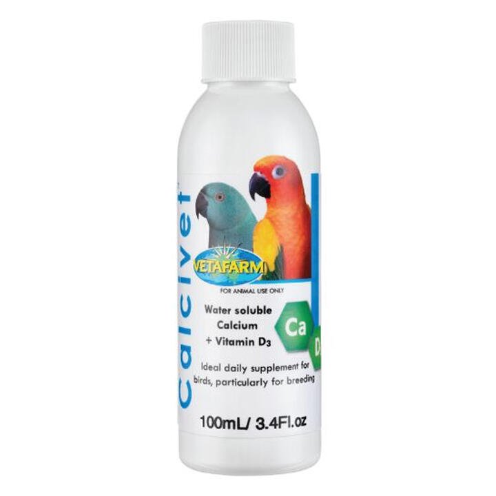 Vetafarm Calcivet Calcium + Vitamin D3 Daily Supplement For Birds 100 Ml