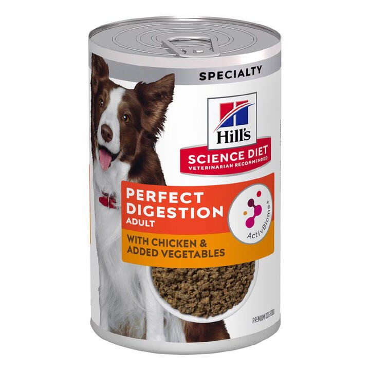 Hill's Science Diet Perfect Digestion Adult With Chicken & Added Vegetables Wet Dog Food 363gm 12 Cans