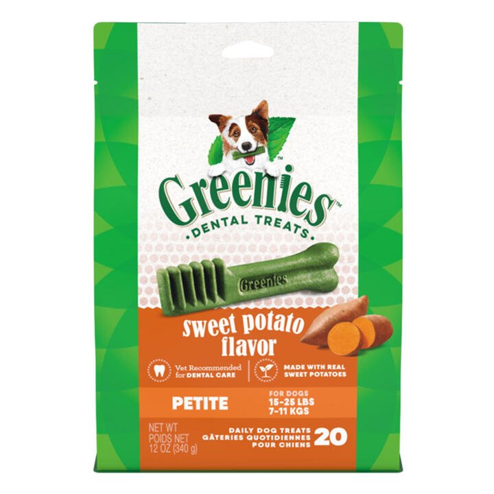 Greenies Sweet Potato Flavor Dental Dog Treats Petite 7 - 11kg 340 Gm