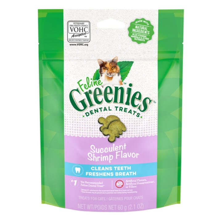 Greenies Feline Succulent Shrimp Flavor Dental Cat Treats  60 Gm