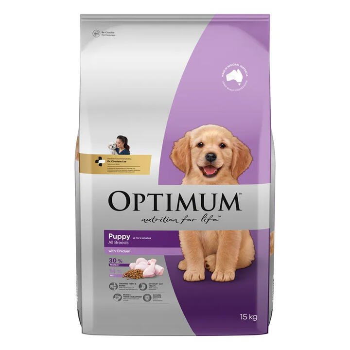 Optimum Puppy All Breeds With Chicken Dry Dog Food  15 Kg