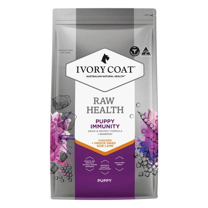 Ivory Coat Raw Health Puppy Immunity Chicken + Freeze Dried Raw Lamb Dry Dog Food  10 Kg