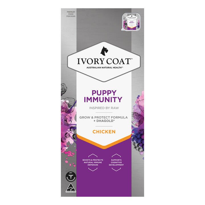 Ivory Coat Inspired By Raw Puppy Immunity Chicken Wet Dog Food 100gm 9 Pack
