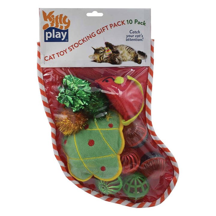 Kitty Play Christmas Stocking Toy For Cats  10 Pack