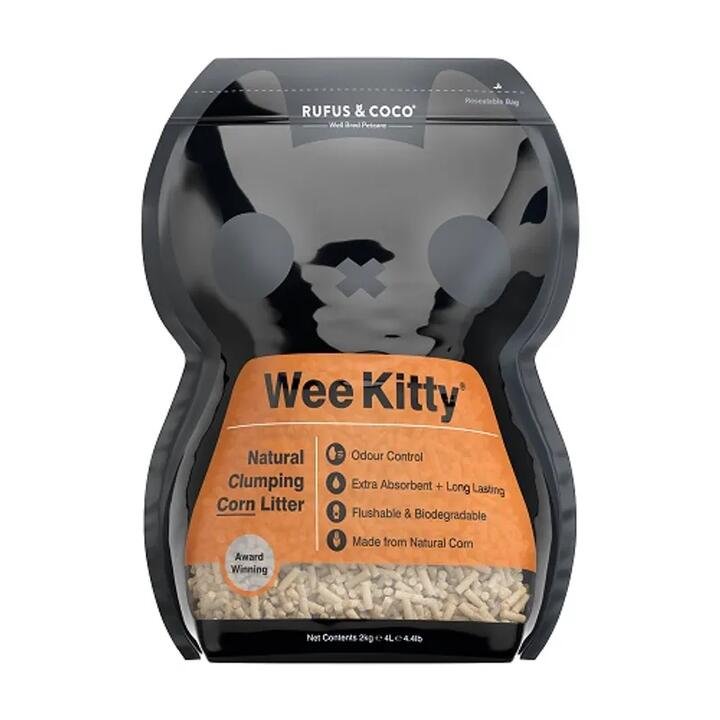 Rufus & Coco Wee Kitty Natural Clumping Corn Cat Litter  4 Kg