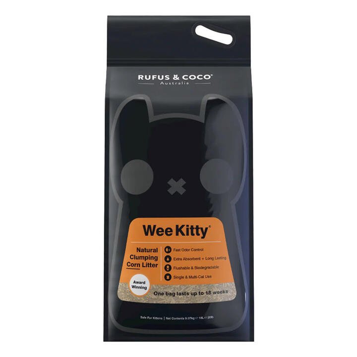 Rufus & Coco Wee Kitty Natural Clumping Corn Cat Litter  9 Kg