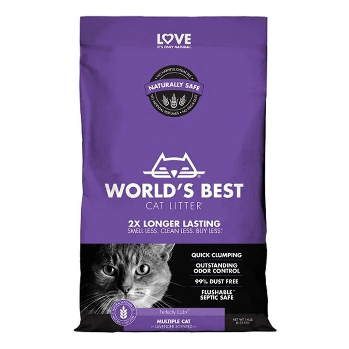 World's Best Multiple Cat Lavender Scented Cat Litter  6.35 Kg