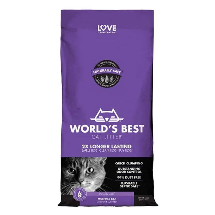 World's Best Multiple Cat Lavender Scented Cat Litter  12.7 Kg