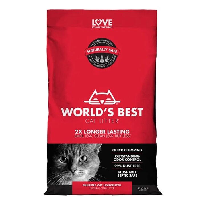 World's Best Multiple Cat Unscented Natural Corn Cat Litter  6.35 Kg