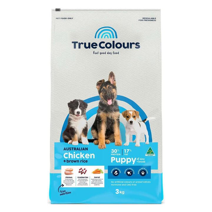 True Colours Puppy Chicken And Brown Rice Dry Dog Food  3 Kg