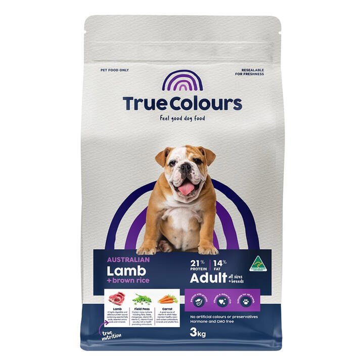 True Colours Lamb And Brown Rice Adult Dry Dog Food  3 Kg