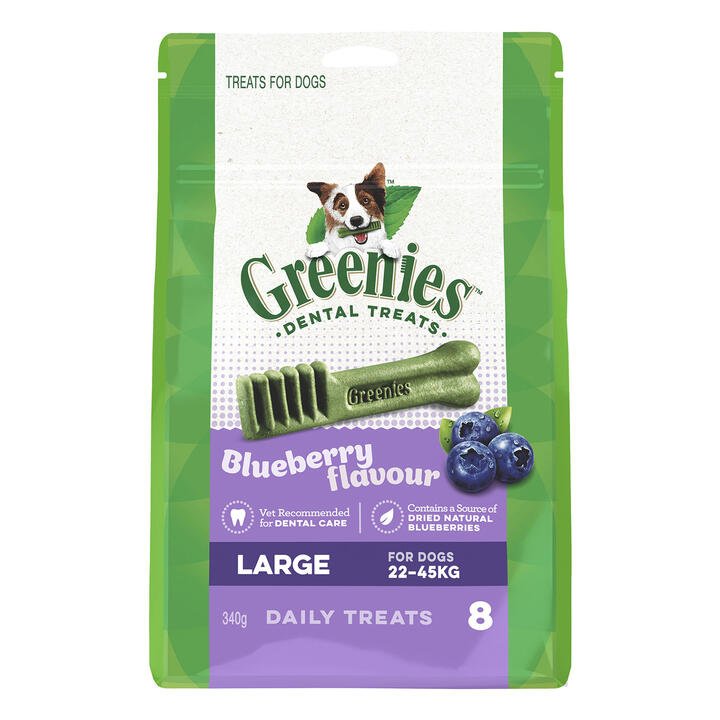 Greenies Blueberry Flavour Dental Dog Treats Large 22 - 54kg 340 Gm