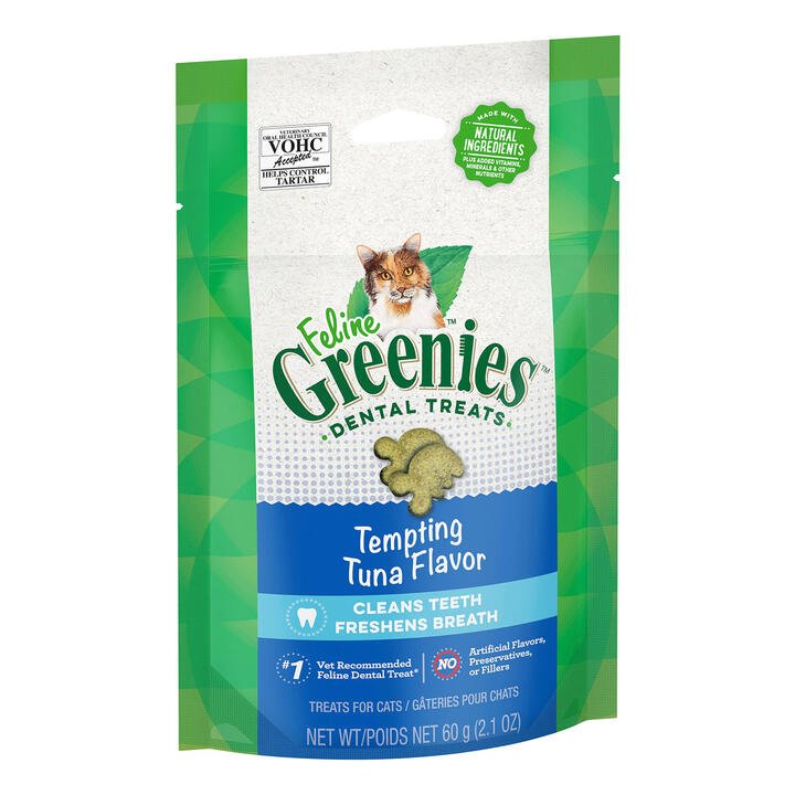 Greenies Feline Tempting Tuna Flavor Dental Cat Treats 60 Gm 1 Pack