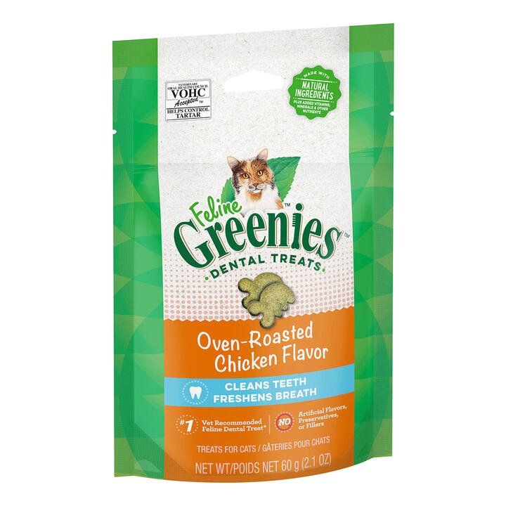 Greenies Feline Oven-Roasted Chicken Flavor Dental Cat Treats 60 Gm 1 Pack