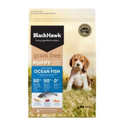 Black Hawk Grain Free Puppy Ocean Fish Dry Dog Food  2.5 Kg