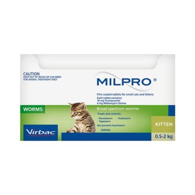 Milpro Allwormer For Cats 0.5 - 2 Kg 24 Tablets