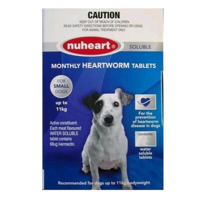 Nuheart For Dogs Generic Heartgard For Small Dogs - Up To 11kg (Blue) 12 Tablets
