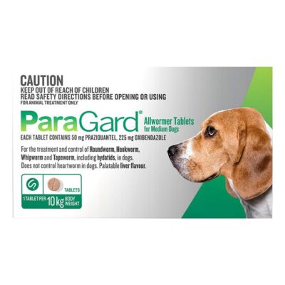 Paragard Broad Spectrum Wormer For Dogs 10kg 4 Tablet